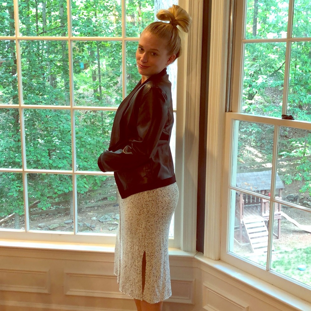 White and black dress